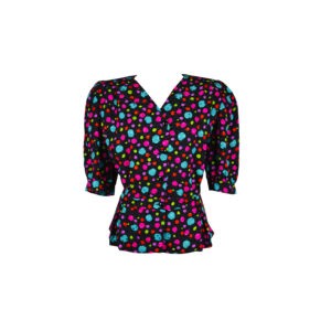 Camicia-nera-a-pois-colorati-ecn-ve0073